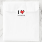 I Love Bowling Ronde Sticker (Tas)