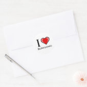 I Love Bowling Ronde Sticker (Envelop)