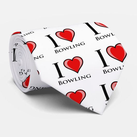 I Love Bowling Stropdas (Opgerold)