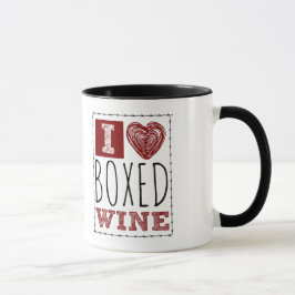 I Love Boxed Wine Barbed Wire Heart Mok