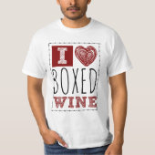 I Love Boxed Wine Barbed Wire Heart T-shirt (Voorkant)