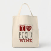 I Love Boxed Wine Barbed Wire Heart Tote Bag (Voorkant)