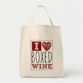 I Love Boxed Wine Barbed Wire Heart Tote Bag