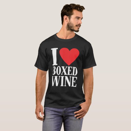 I Love Boxed Wine Cheap Wine 1 T-shirt (Voorkant volledig)