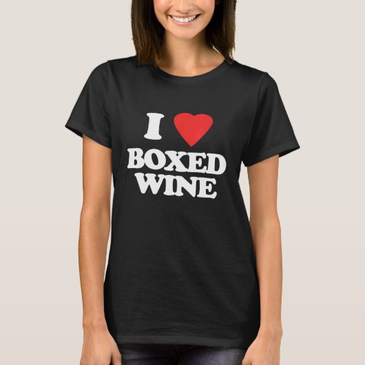 I Love Boxed Wine grappig gezegde sarcastische nie T-shirt (Voorkant)