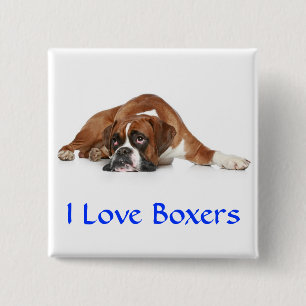 I Love Boxers Pin Vierkante Button 5,1 Cm