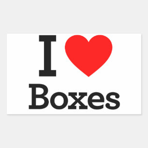 I Love Boxes Rechthoekige Sticker