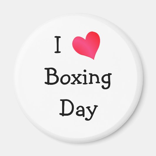 I Love Boxing Day Magneet (Voorkant)