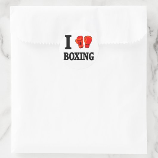 I Love Boxing Ronde Sticker (Tas)