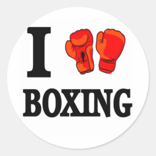 I Love Boxing Ronde Sticker