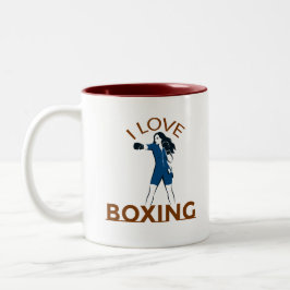 I Love Boxing  Tweekleurige Koffiemok