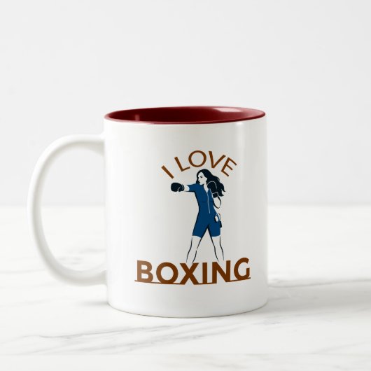 I Love Boxing  Tweekleurige Koffiemok (Links)
