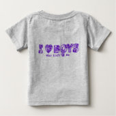 "I Love Boys" Baby Creeper in Nat'l / Paarse (Achterkant)