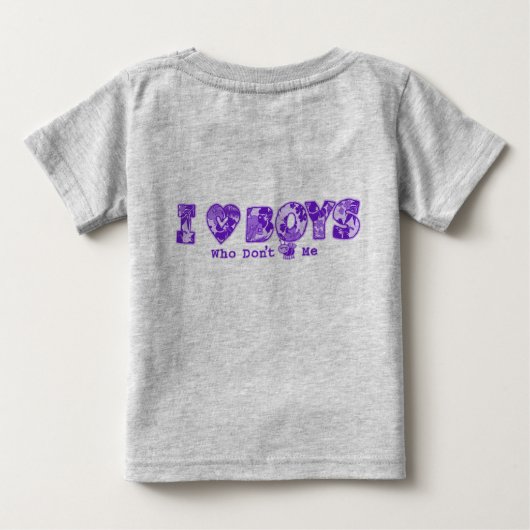 "I Love Boys" Baby Creeper in Nat'l / Paarse (Achterkant)