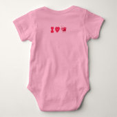 "I Love Boys" Baby Creeper in roze / roze Romper (Achterkant)