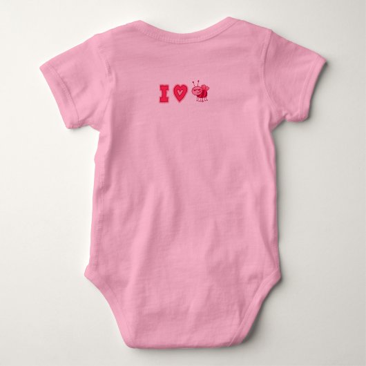 "I Love Boys" Baby Creeper in roze / roze Romper (Achterkant)