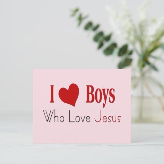 I Love Boys Briefkaart (Staand voorkant)