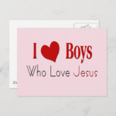 I Love Boys Briefkaart (Voorkant / Achterkant)