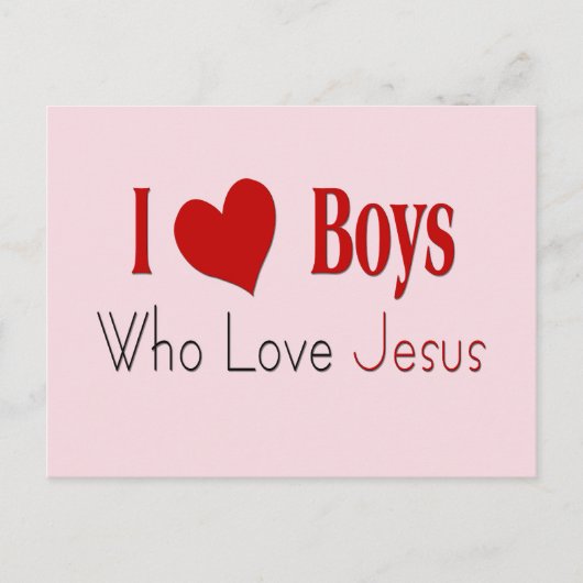 I Love Boys Briefkaart (Voorkant)