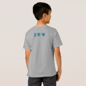 I Love Boys Bug en Hawaiian Print Cartoon Turq T-shirt (Achterkant volledig)