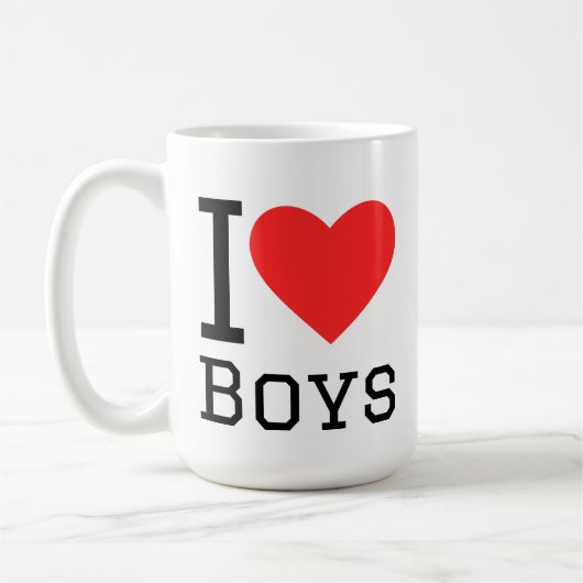 I love boys square sticker koffiemok (Links)