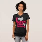 I Love Boys who Love Dubstep (magenta/gray) T-shirt (Voorkant volledig)