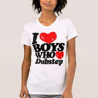 I Love Boys who Love Dubstep (zwart/rood) T-shirt