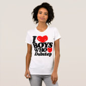 I Love Boys who Love Dubstep (zwart/rood) T-shirt (Voorkant volledig)