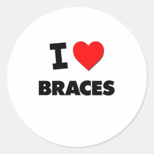 I Love Braces Ronde Sticker