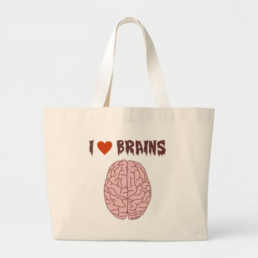 I Love Brains Grote Tote Bag (Voorkant)