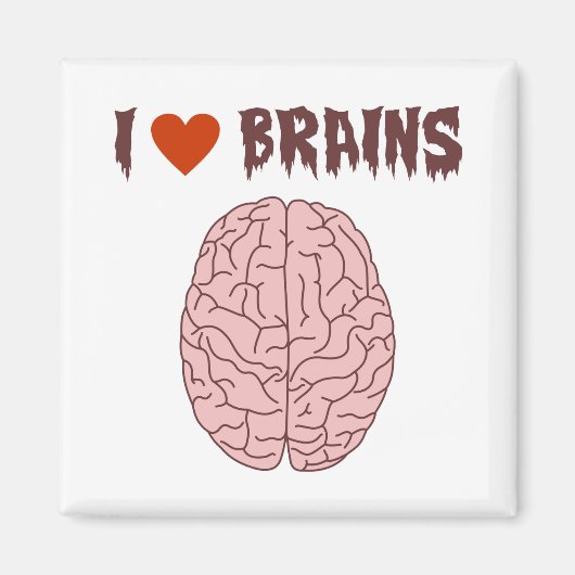 I Love Brains Magneet (Voorkant)