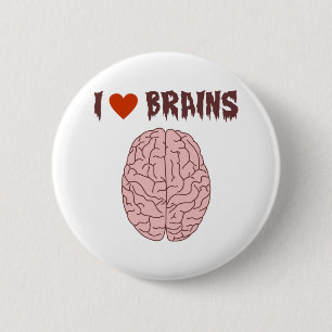 I Love Brains Ronde Button 5,7 Cm