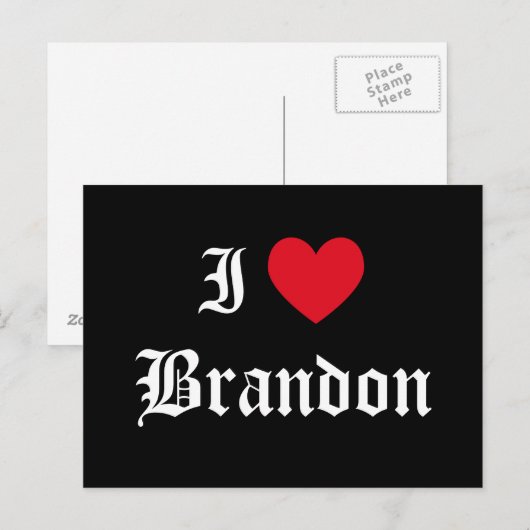 I Love Brandon Briefkaart (Voorkant / Achterkant)