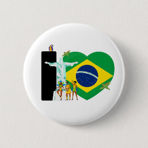 I LOVE BRAZIL - For real Brazilians. Ronde Button 5,7 Cm