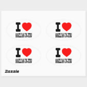 I Love Brazililian Jiu-Jitsu Ovale Sticker (Vel)