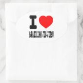 I Love Brazililian Jiu-Jitsu Ovale Sticker (Tas)