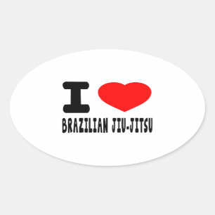 I Love Brazililian Jiu-Jitsu Ovale Sticker
