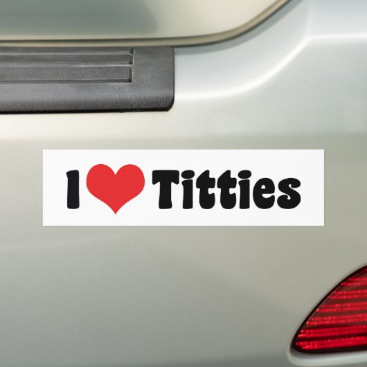 I Love Breasts Bumpersticker (Op auto)
