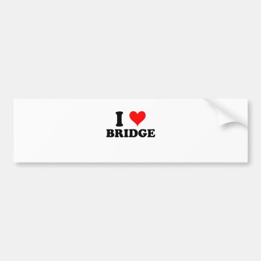 I Love Bridge Bumpersticker (Voorkant)