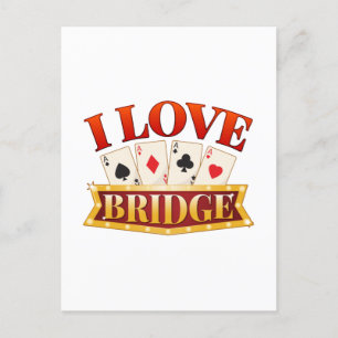 I Love Bridge Card Game Player Briefkaart