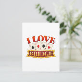 I Love Bridge Card Game Player Briefkaart (Staand voorkant)