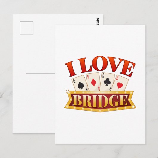 I Love Bridge Card Game Player Briefkaart (Voorkant / Achterkant)