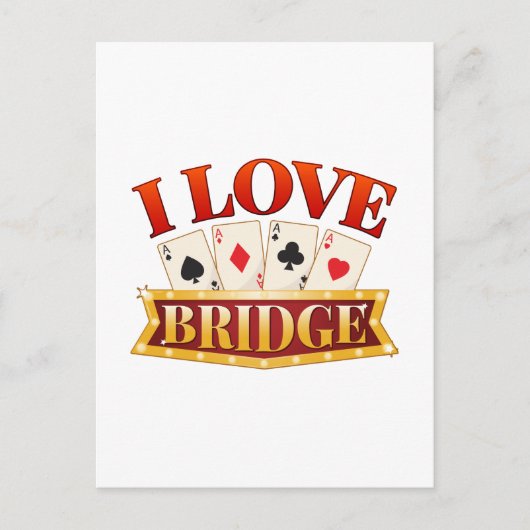 I Love Bridge Card Game Player Briefkaart (Voorkant)