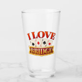 I Love Bridge Card Game Player Glas (Voorkant)