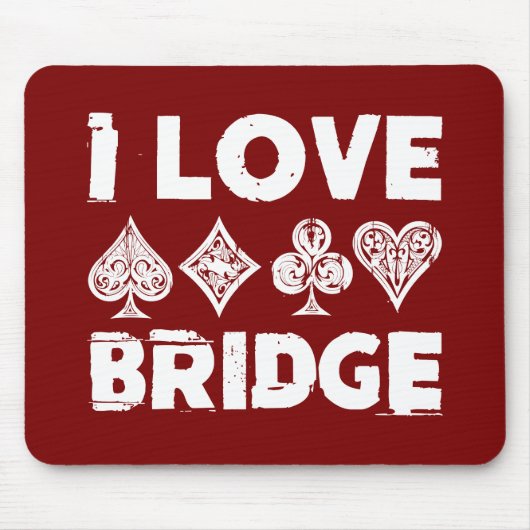 I Love Bridge Card Game Player Muismat (Voorkant)