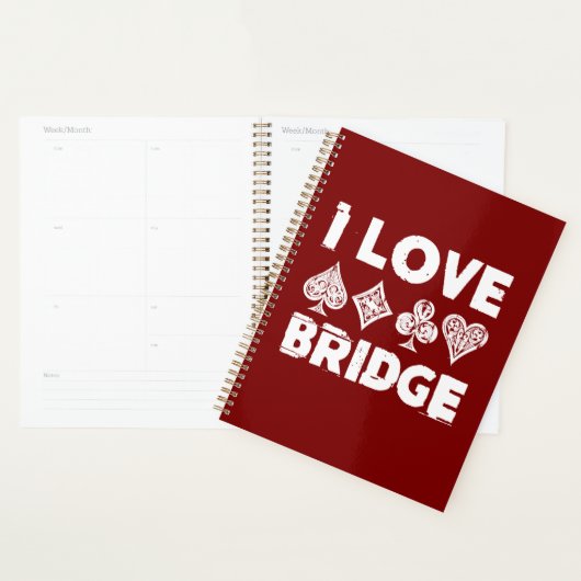 I Love Bridge Card Game Player Planner (Display)
