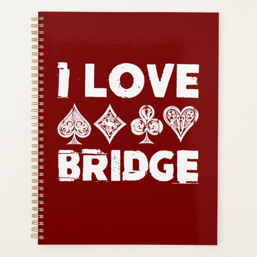 I Love Bridge Card Game Player Planner (Voorkant)