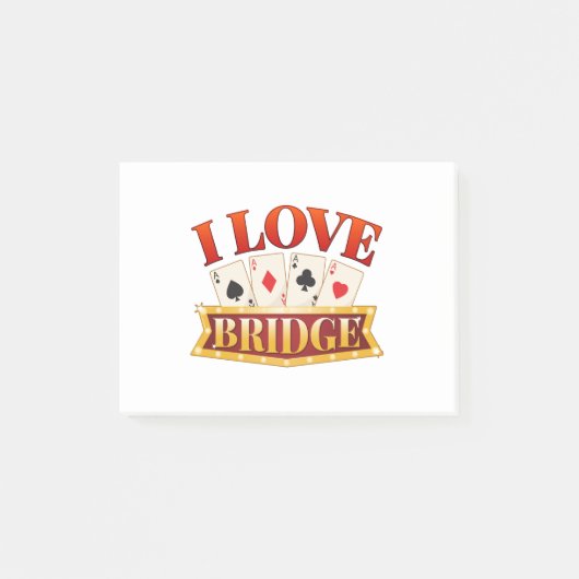 I Love Bridge Card Game Player Post-it® Notes (Voorkant)