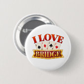 I Love Bridge Card Game Player Ronde Button 5,7 Cm (Voorkant /achterkant)