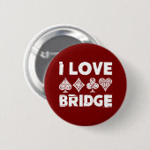I Love Bridge Card Game Player Ronde Button 5,7 Cm (Voorkant /achterkant)